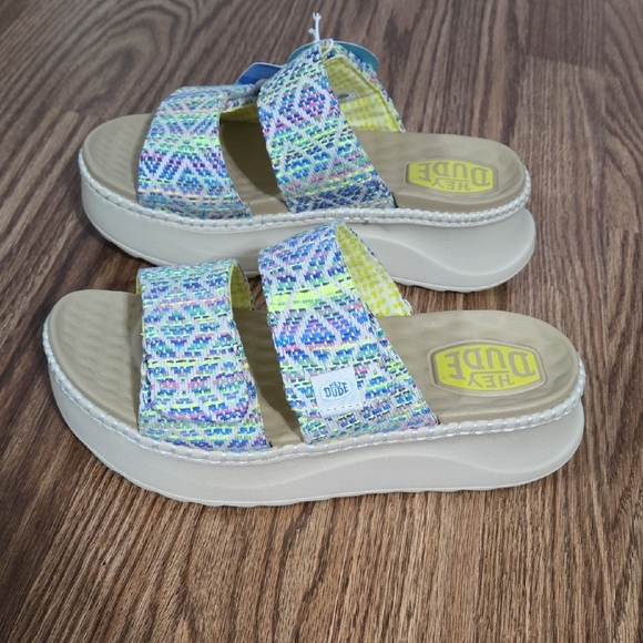 Hey Dude Blue Multi Patterned Textile - Picture 2 of 8